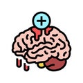 brain bleed stoppage color icon vector illustration