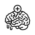brain bleed stoppage line icon vector illustration