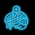 brain bleed stoppage neon glow icon illustration