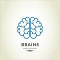 Brain blue icon Smart concept