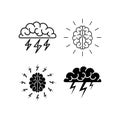 Brain, brainstorming, idea, creativity logo and icon. Vector