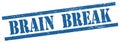 BRAIN BREAK text on blue grungy rectangle stamp