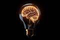 brain bulb, AI generated Royalty Free Stock Photo