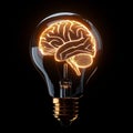 brain bulb, AI generated Royalty Free Stock Photo