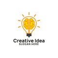 brain bulb icon symbol design. creative idea logo design template