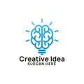 brain bulb icon symbol design. creative idea logo design template