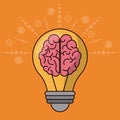 Brain bulb idea creativity innovation Royalty Free Stock Photo