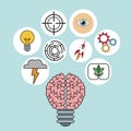 Brain bulb idea ilumination innovation