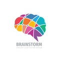 Brain - business vector logo template concept illustration. Abstrat human mind icon. Creative idea colorful sign. Infographic Royalty Free Stock Photo