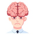 Brain In Businessman Head vector Royalty Free Stock Photo