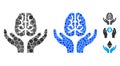 Brain Care Hands Composition Icon of Circle Dots