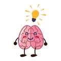 Brain cartoon education Royalty Free Stock Photo