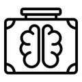 Brain case icon outline vector. Vision trust