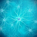 Brain cells on blue background. 3d illustration high quality Royalty Free Stock Photo