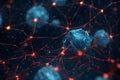 Illustration of brain cells neurons connected background. AI Generated