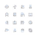 Brain center line icons collection. Cognition, Synapse, Memory, Neurotransmitter, Intelligence, Cortex, Attention vector
