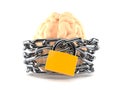 Brain with chain and padlock