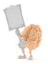Brain character holding protest sign Royalty Free Stock Photo