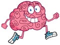 Brain Character Jogging Royalty Free Stock Photo