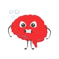 Brain characters angry nervous making sport exercises and different activities