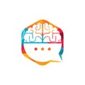 Brain chat vector logo design template.