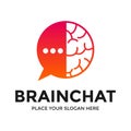 Brain chat vector logo template