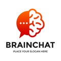 Brain chat vector logo template. This design use mind symbol. Suitable for conversation