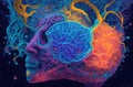 Brain chemistry portrayed through digital illustration