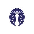 Brain chess vector logo design template.