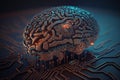 Brain chip concept created with ai generative tools Royalty Free Stock Photo