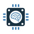 Brain, chip, memory icon. Simple vector design