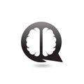 Brain with Circle Talk Logo icon vector