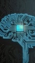 Brain Circuit Board Electric Blue Light Fusion Technology Human Intellect Royalty Free Stock Photo