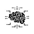 Brain circuit board icon with lines and dots, representing artificial intelligence and technology Royalty Free Stock Photo
