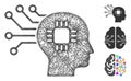 Brain Circuit Polygonal Web Vector Mesh Illustration Royalty Free Stock Photo