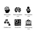 Brain circuit, Brain simulation, Brain solution, Chatbot, Circuit, Cloud setting, icon Royalty Free Stock Photo