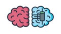 Brain with Circuitry, AI and Neuro-Tech, vector design Generative AI Royalty Free Stock Photo