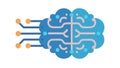 Brain with Circuitry Icon for AI Data Processing, vector design Generative AI Royalty Free Stock Photo