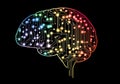 Brain Circuitry: Neural Networks, AI, Digital Technology, Glowing Patterns, Data