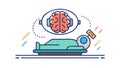 Brain with Cloud Icon Vector, Cloud Computing, AI, vector design Generative AI Royalty Free Stock Photo