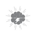 Brain cloud storm symbol vector