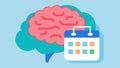 A brain with a cluttered and disorganized calendar representing the effects of poor memory and the need for a Royalty Free Stock Photo