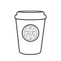 Brain coffee cup vector illustration white background