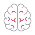 Brain color line vector icon