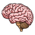 Brain. Comics Drawing Royalty Free Stock Photo