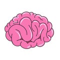 Brain. Comics Drawing. Royalty Free Stock Photo