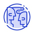 Brain, Communication, Human, Interaction Blue Dotted Line Line Icon