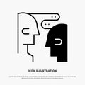 Brain, Communication, Human, Interaction solid Glyph Icon vector