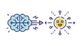 Brain Communication Network Icon. Cognitive Digital Flow, vector design Generative AI Royalty Free Stock Photo