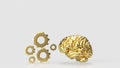The Brain and gears on white background 3d rendering